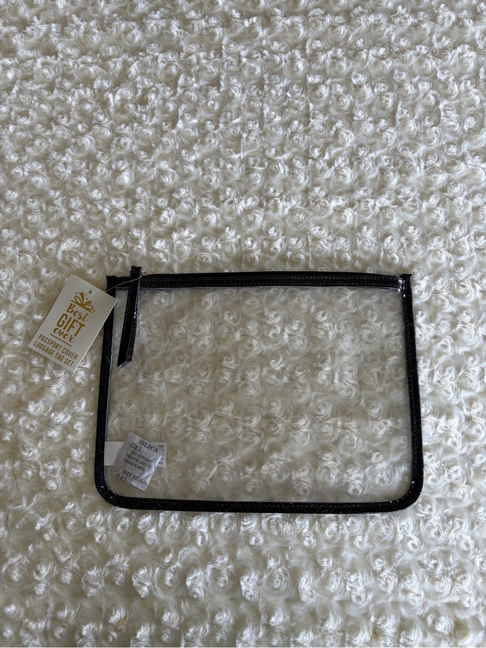 New Clear Zipper Pouch Travel Bag with Sparkly Trim